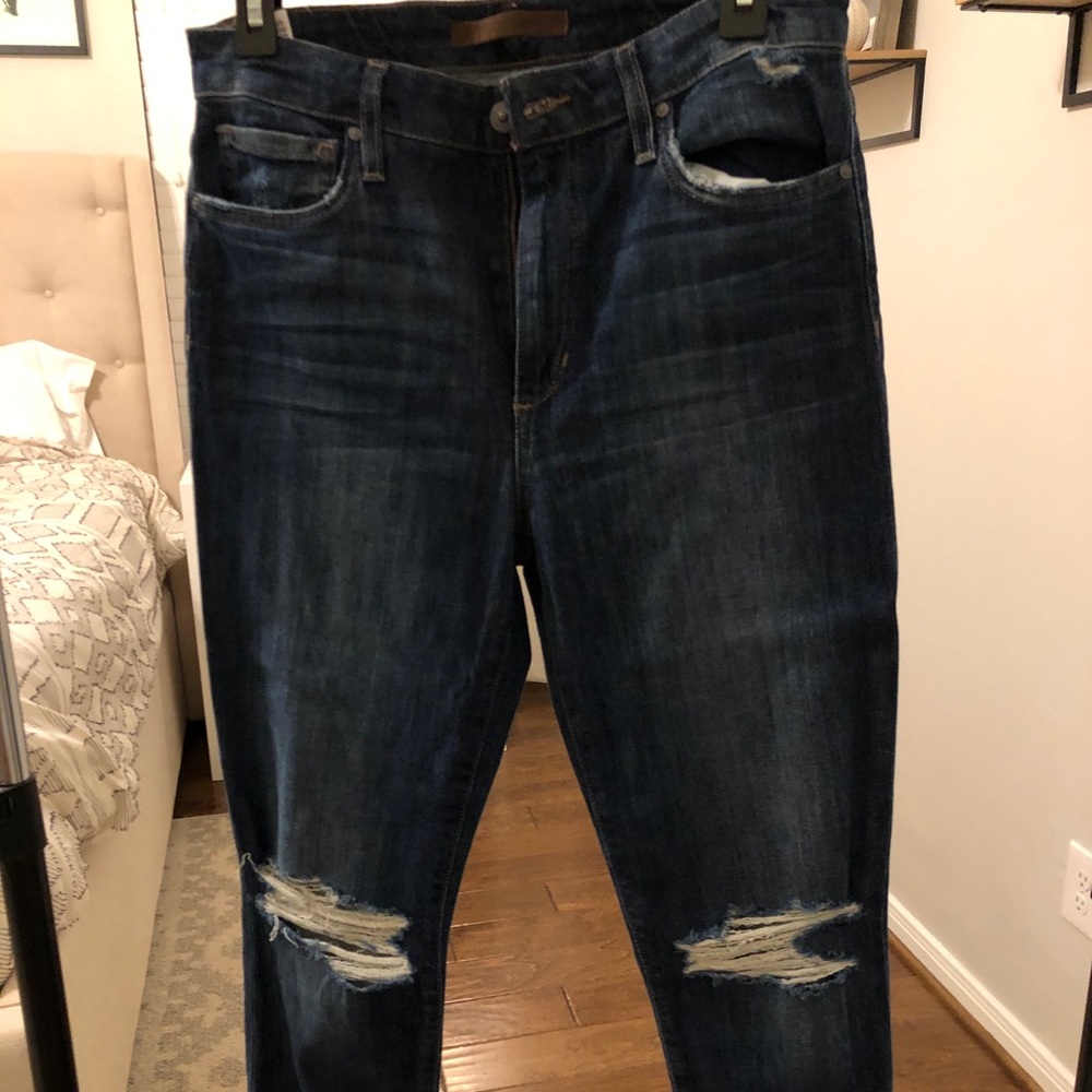 Cuffed and torn Joe’s jeans